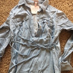 Denim mini half button down dress from target